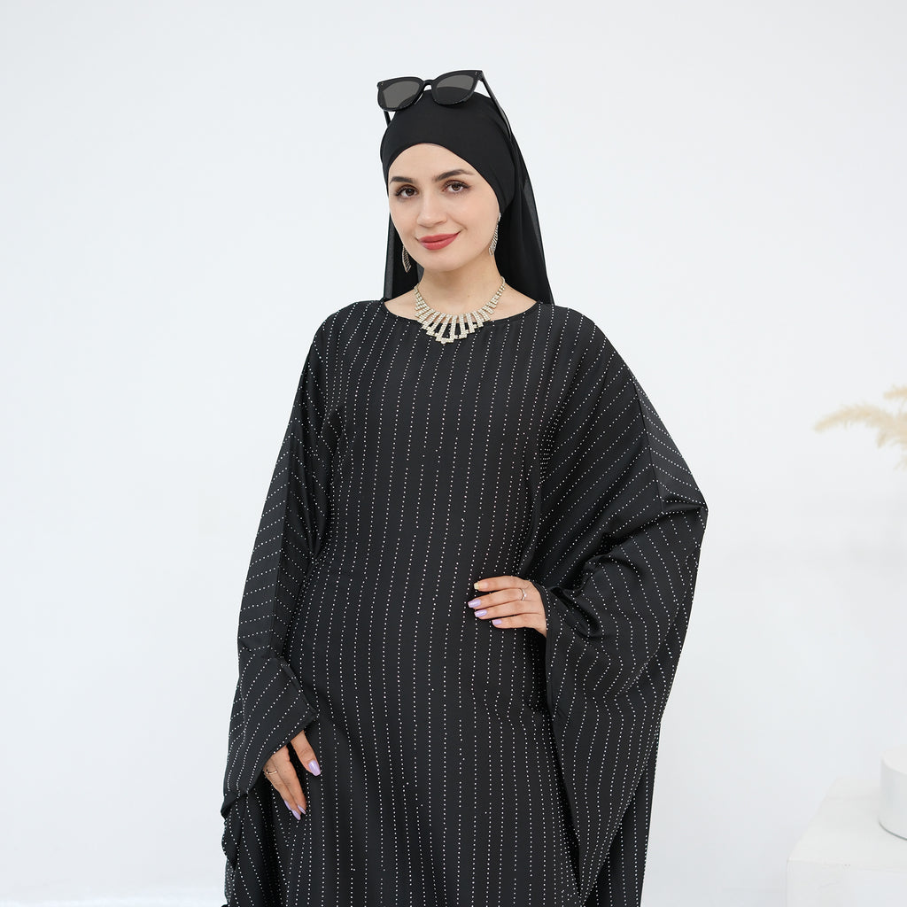 Shinny Butterfly Abaya with Hijab