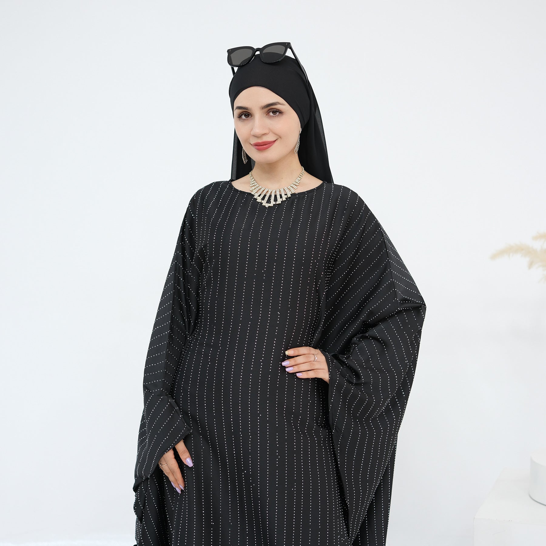 Shinny Butterfly Abaya with Hijab