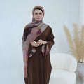 Printed Cuffs Abaya Dress with Hijab