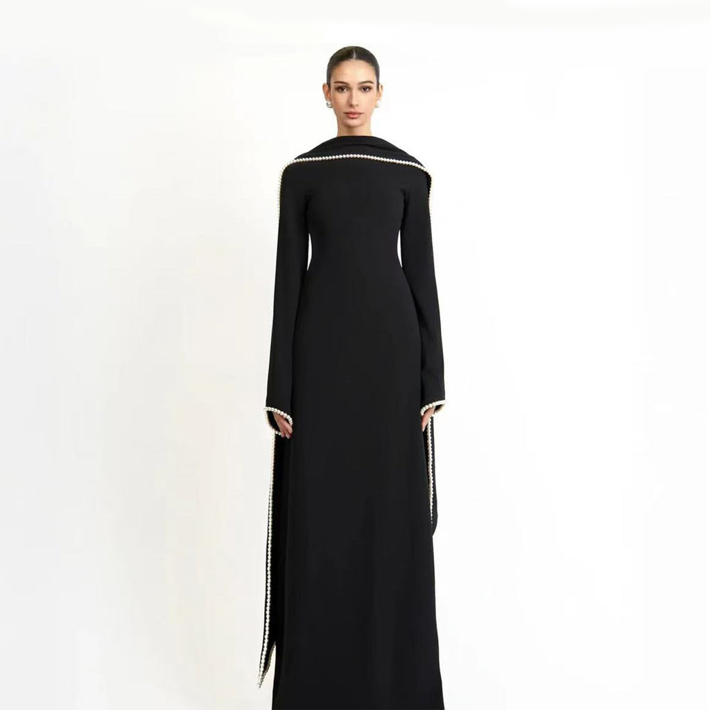 Luxury Beaded Long Sleeve Dress Set