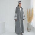 Open Abaya Embroidery Floral Dress