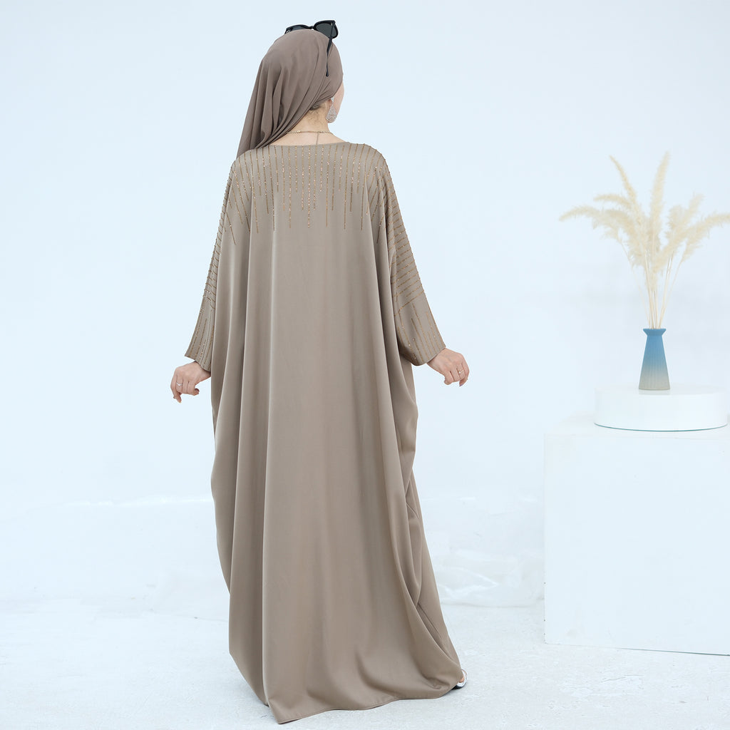 Luxury Rhinestone Embellished Abaya Dress