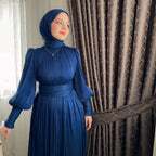 Solid Color Cuffed Sleeve Abaya