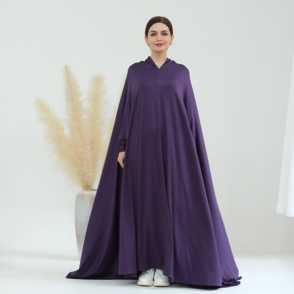 Elegant Solid Color Cape Jilbab