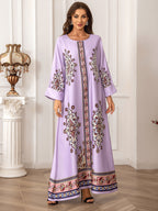 Elegant Purple Floral Kaftan