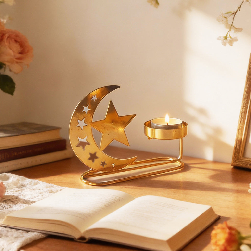 Ramadan Crescent Moon Star Tealight Holder