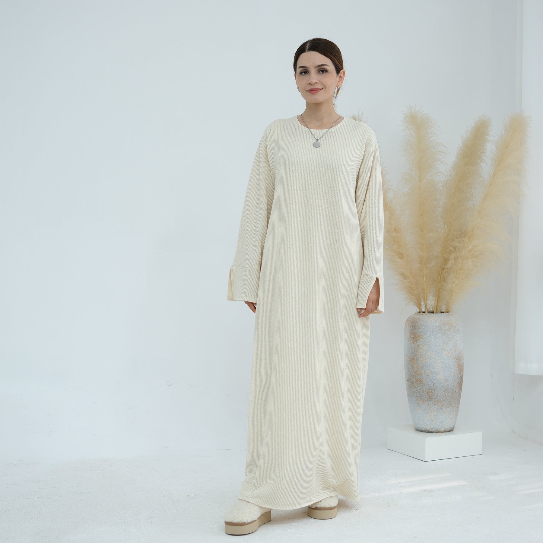 فستان سويت شيرت فضفاض محبوك سميك