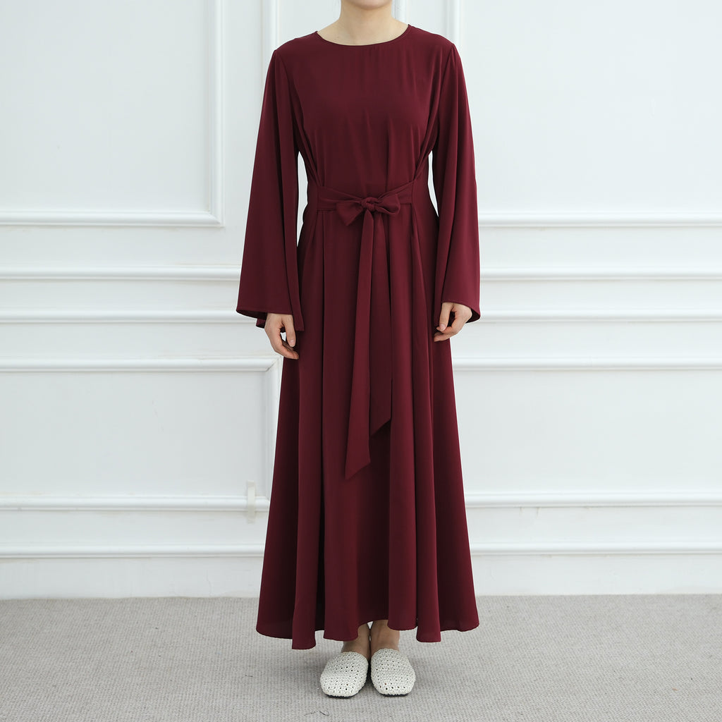 Abaya Maxi Dress with Adjustable Belt