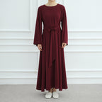 Abaya Maxi Dress with Adjustable Belt