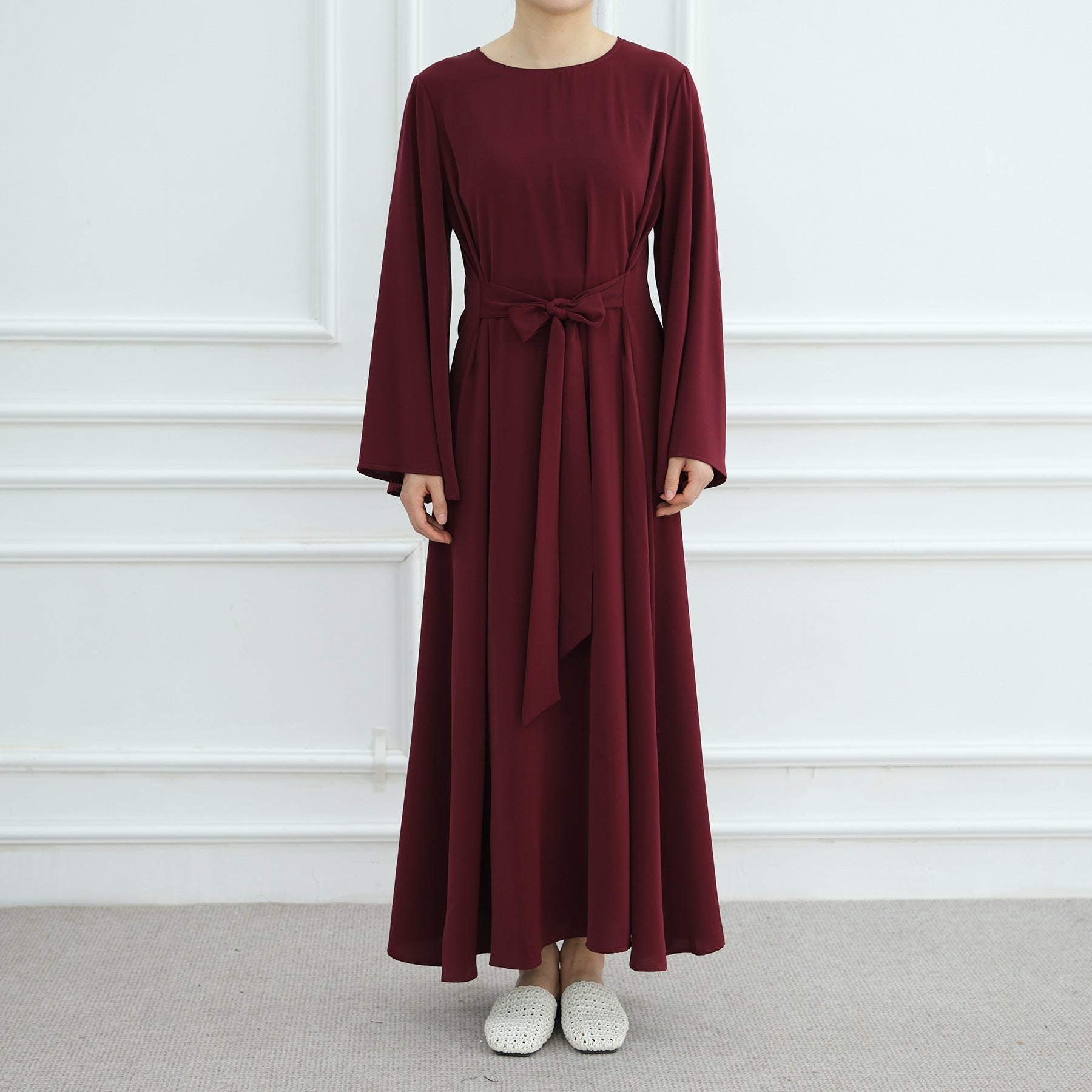 Abaya Maxi Dress with Adjustable Belt