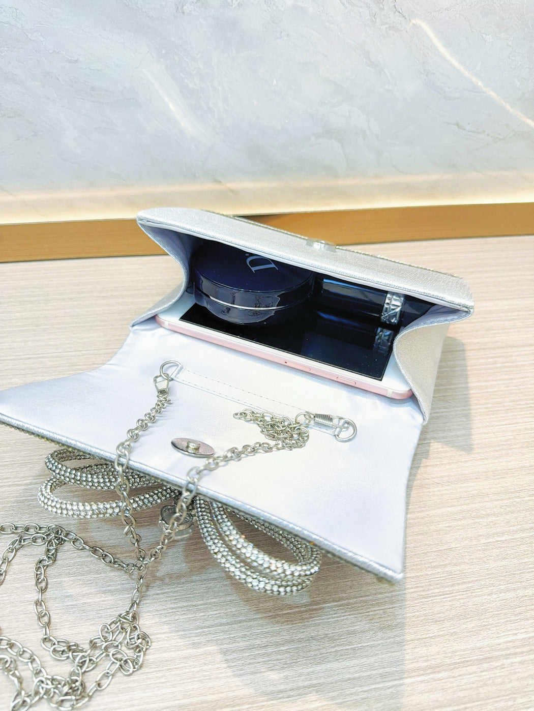 Rhinestone Bow Tote Dinner Handbag