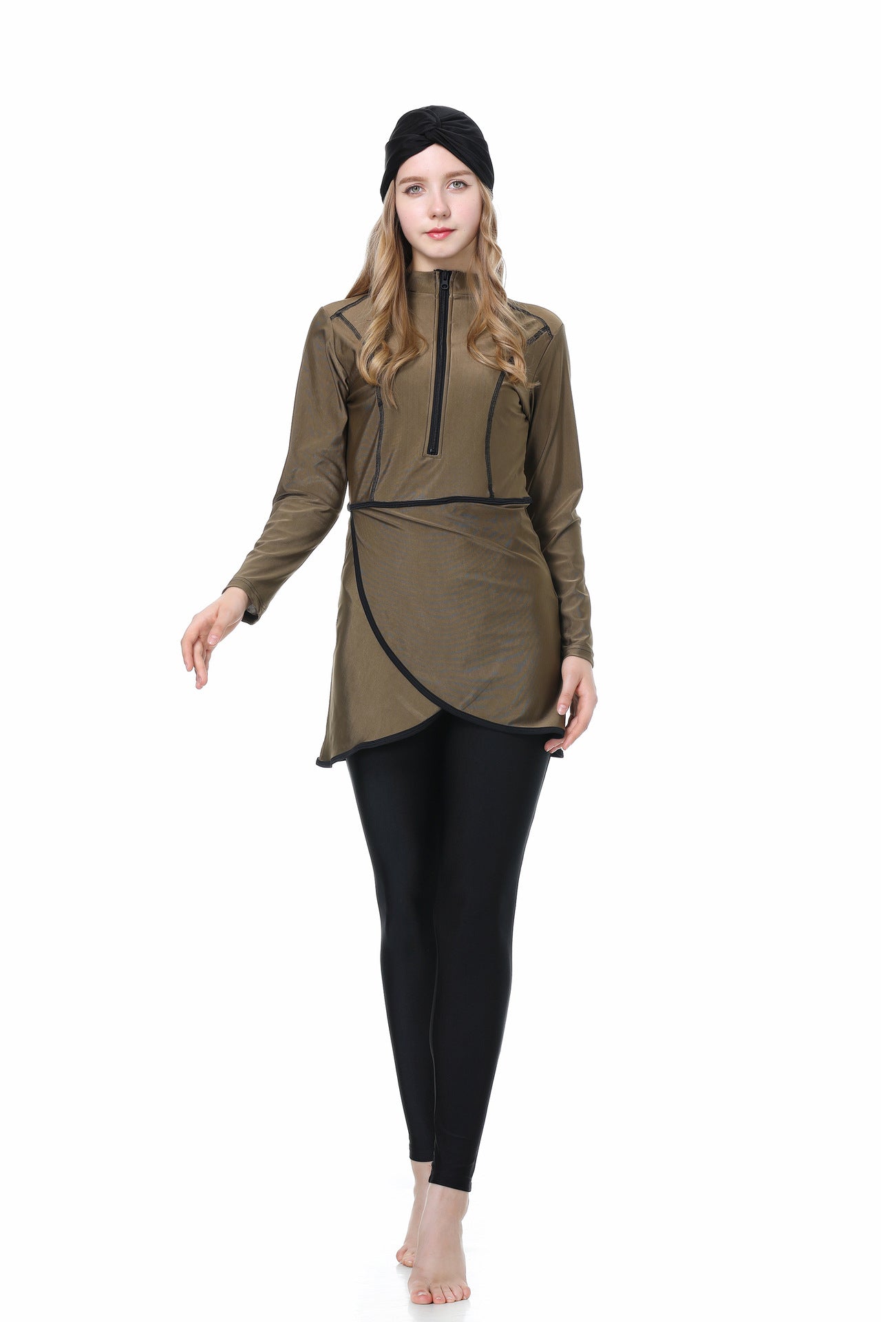 بوركيني بسحاب مكون من 3 قطع 