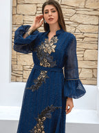 قفطان زهري بأكمام طويلة