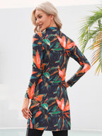 Stylish Tropical Floral Modest Swimsuit Set