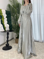 Flowing Gauze Dress Abaya 5 Piece Set