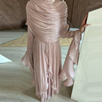 Ruffle Elegant Pleated Maxi Dress