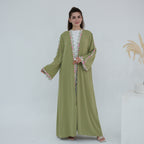 Flower Embroidered Cardigan Abaya