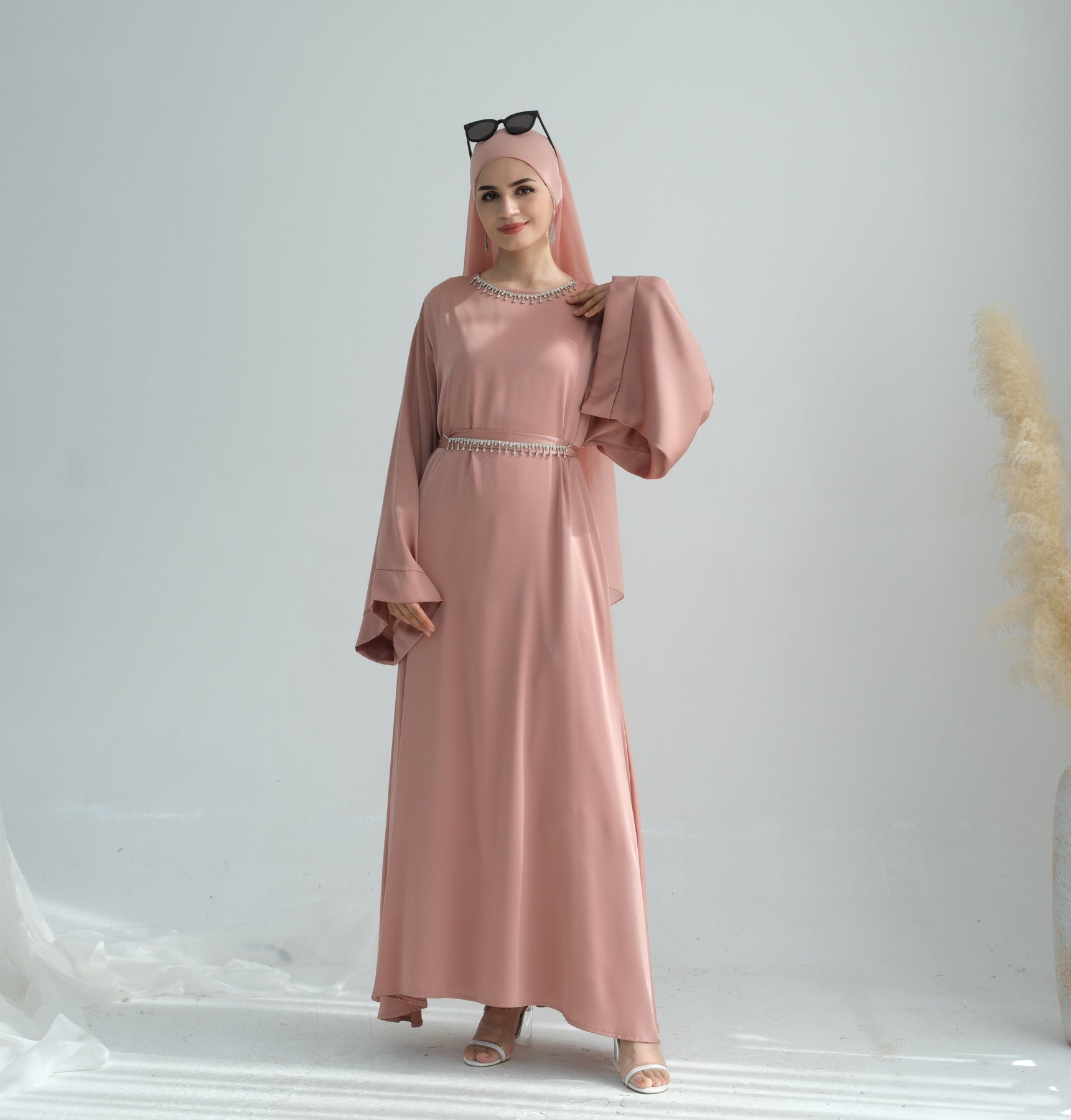 Women Casual Elegant Dress with Hijab