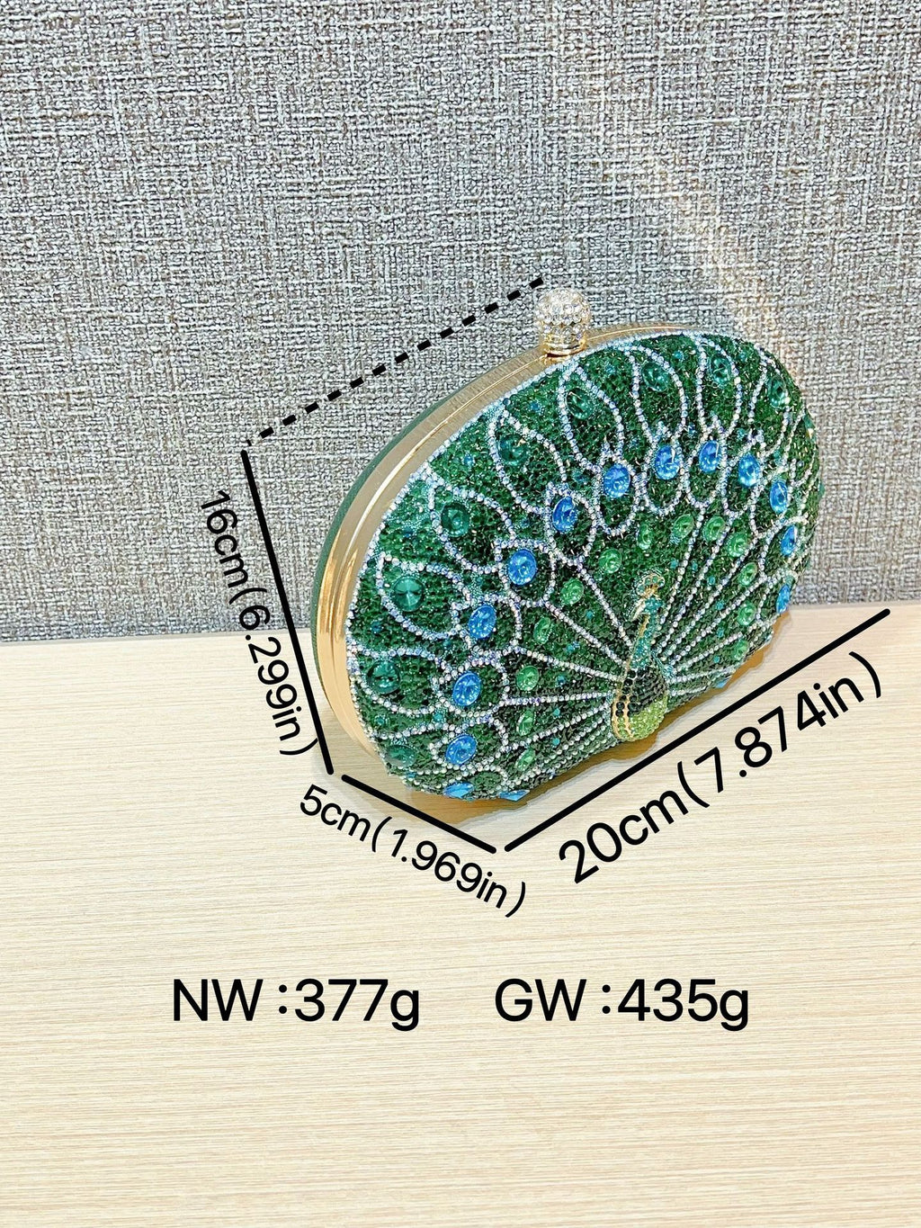 حقيبة يد لامعة مرصعة بأحجار الراين 