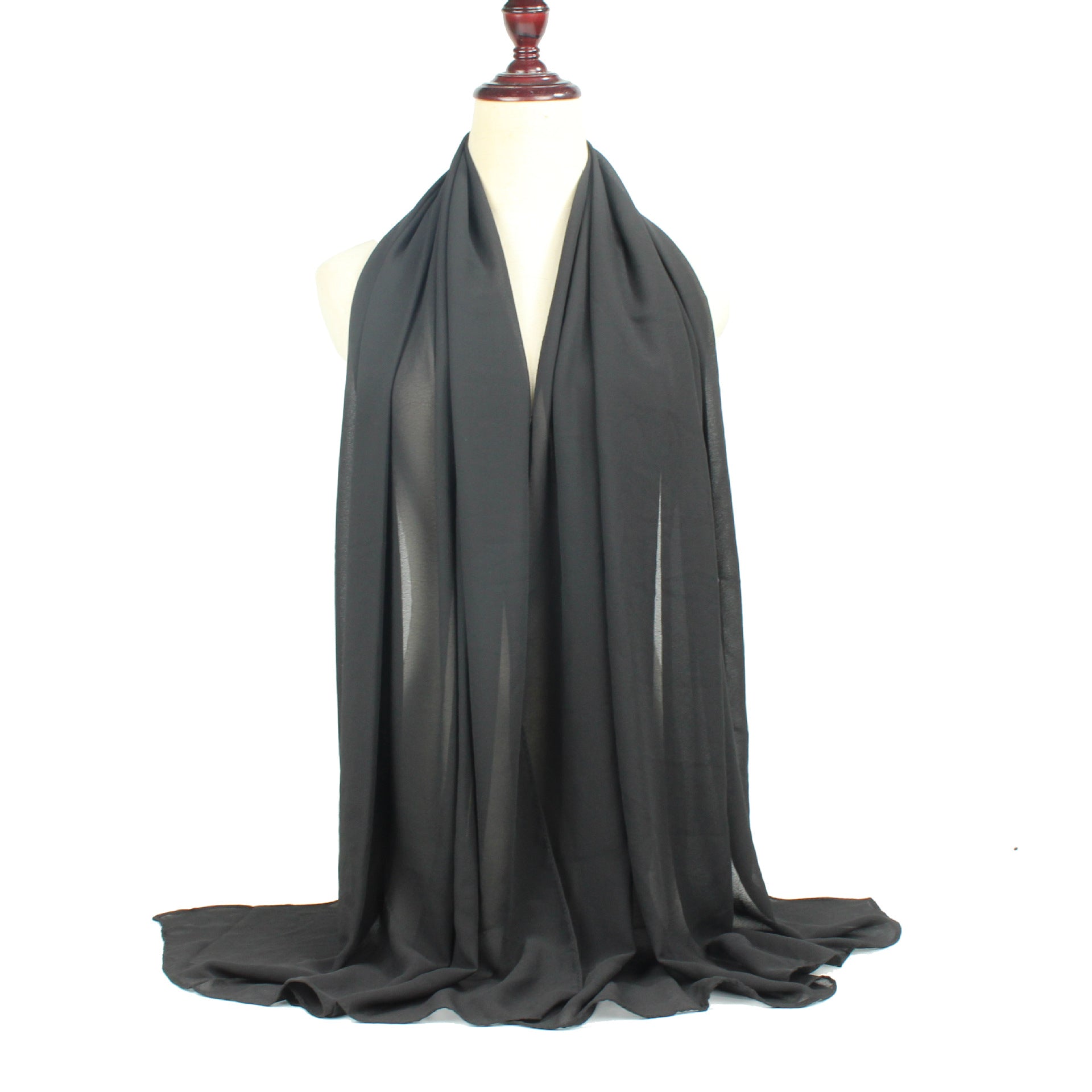 حجاب شيفون لؤلؤي أحادي اللون