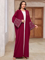Embroidered Cardigan Bat Sleeve Abaya
