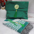 Ramadan Portable Prayer Rug with Fabric Bag - E Green