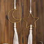 Moon and Star Hanging Decor with Tassel