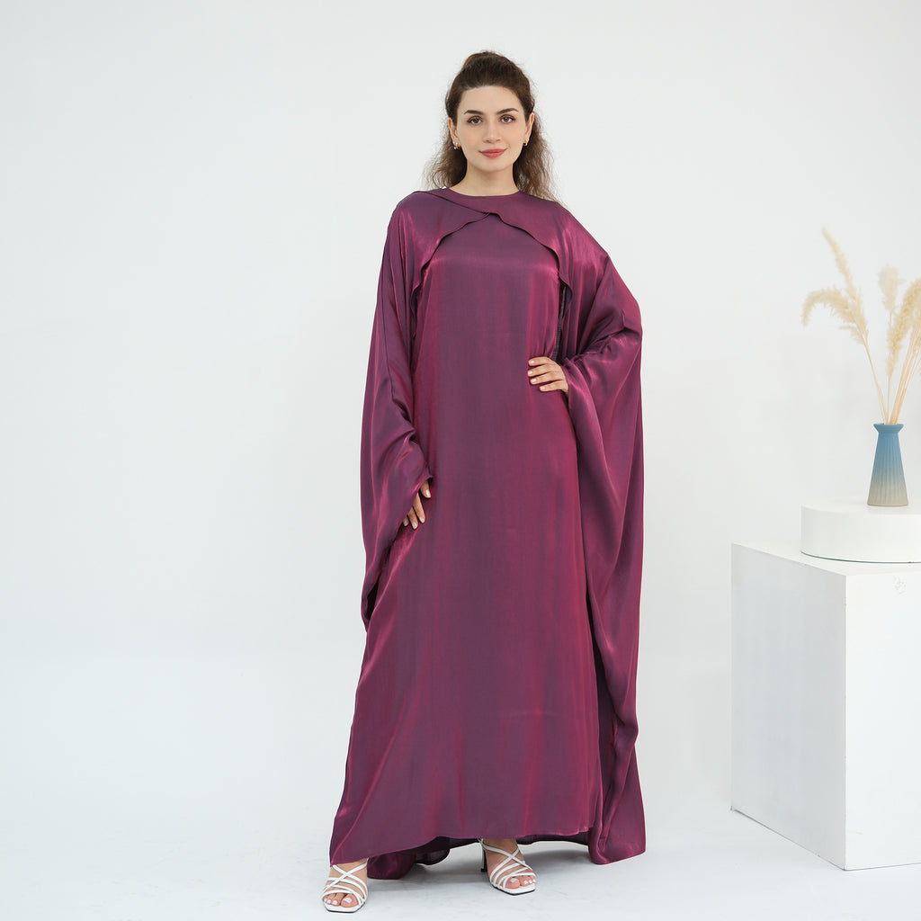 Solid Color Beaded Elegant Long Robe Abaya