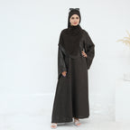 Jacquard Simple Dress Abaya with Hijab