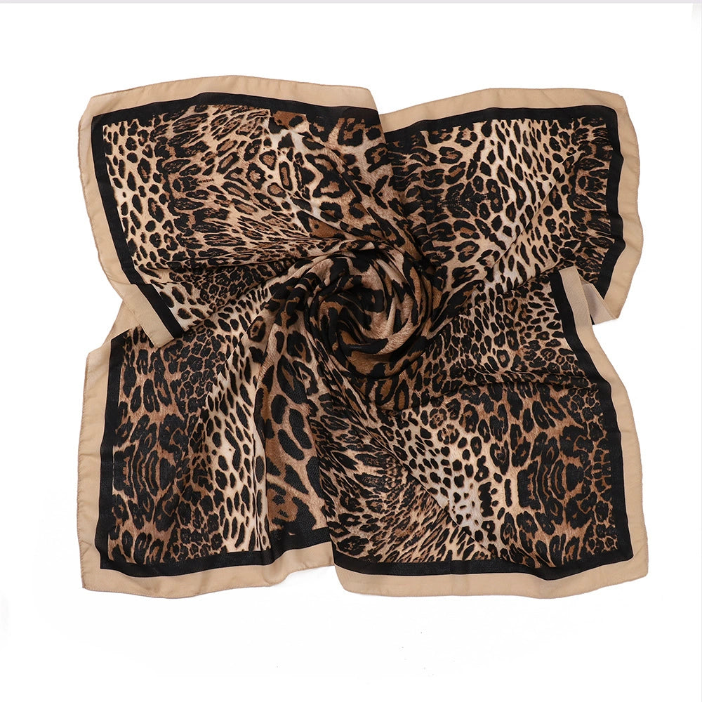 Leopard Print Square Scarf Hijab