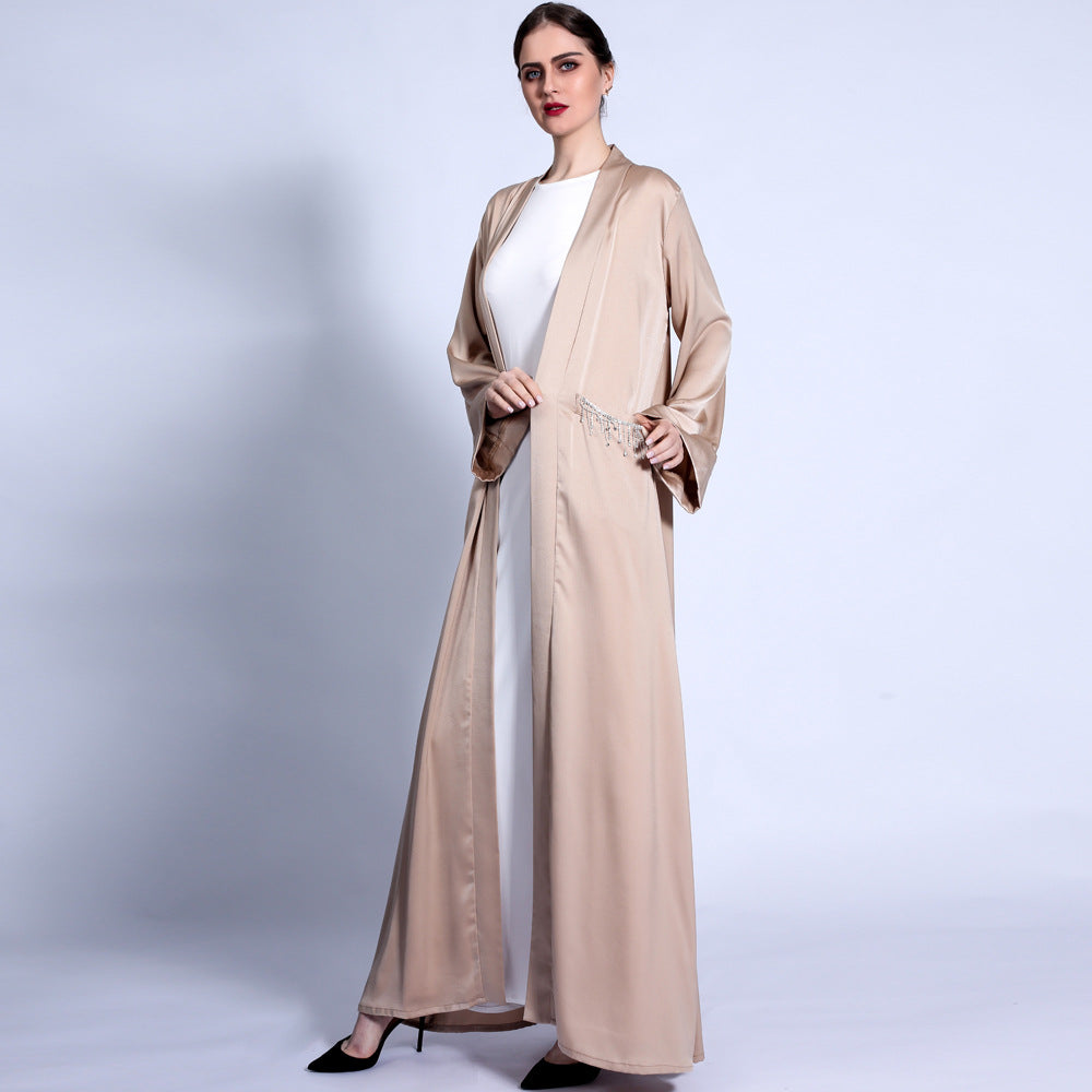 Satin Tassel Pocket Abaya