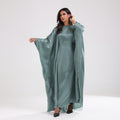 Shining Solid Color Dress Abaya