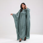 Shining Solid Color Dress Abaya