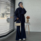 Solid Color Two-Piece Abaya Set