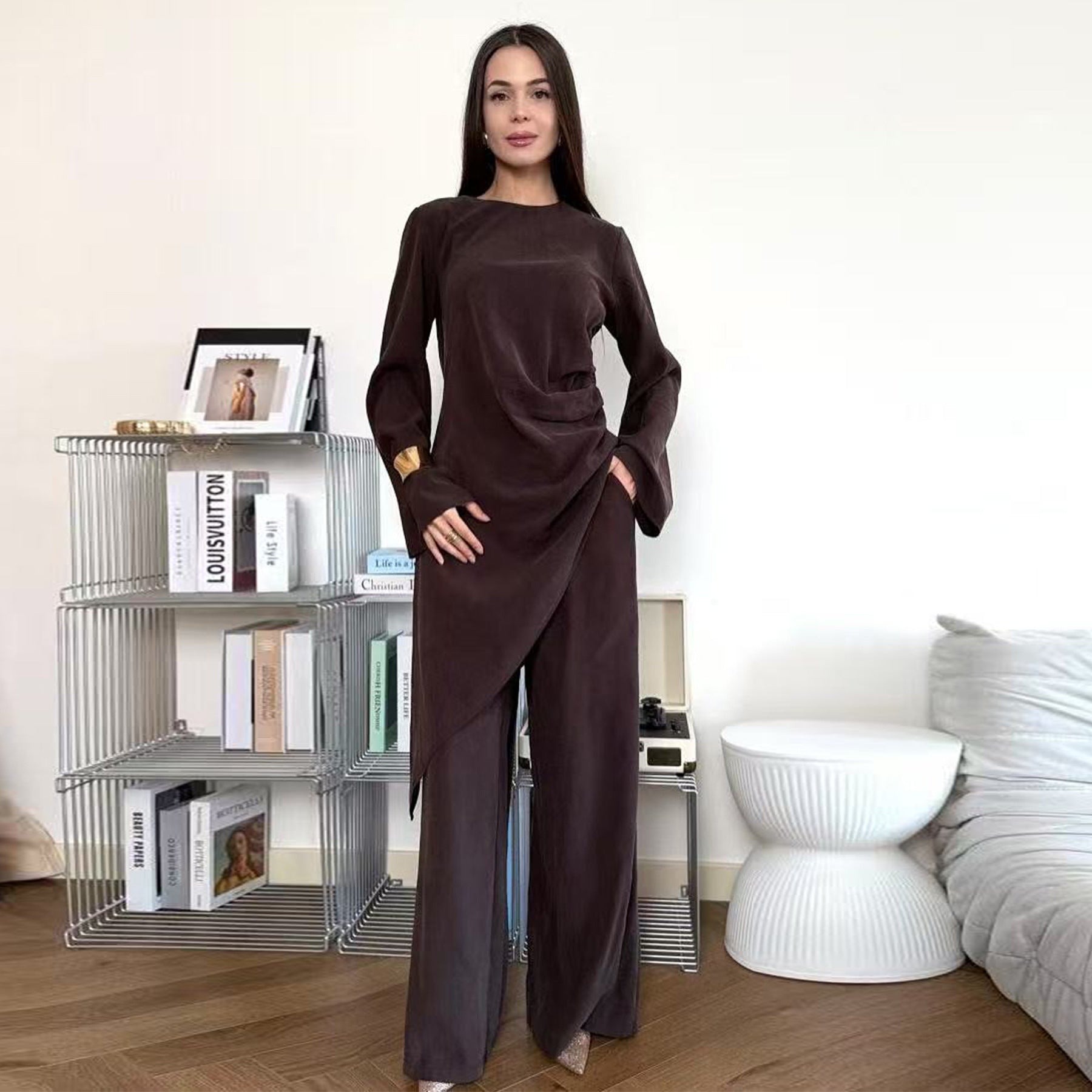 Long Top and Pants Two-Piece Abaya