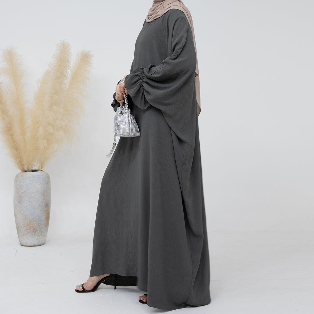 Solid Color Lantern Dress Abaya