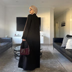 Solid Color Cardigan + Skirt 2PCS Abaya