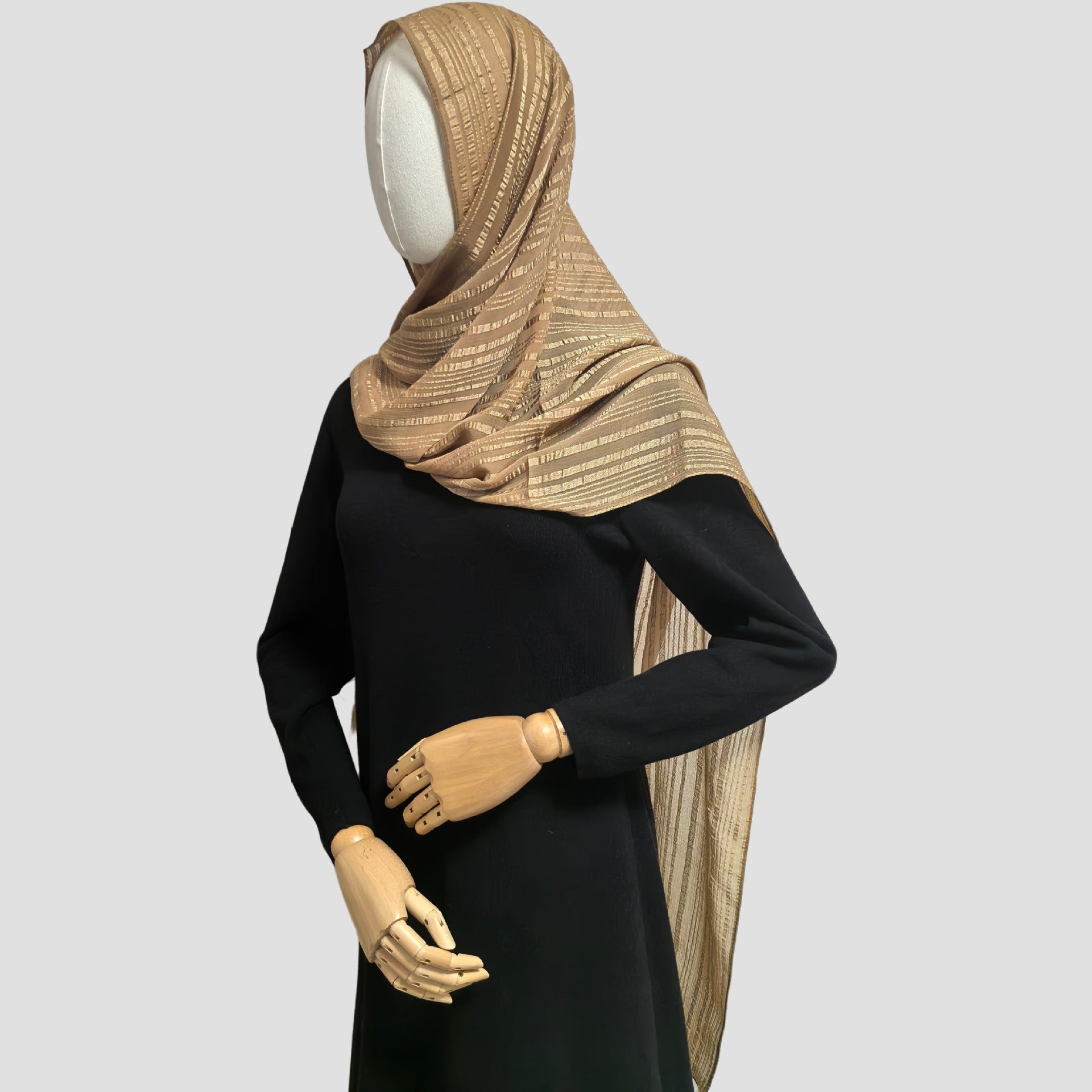 Silver Thread Crinkle Hijab Scarf