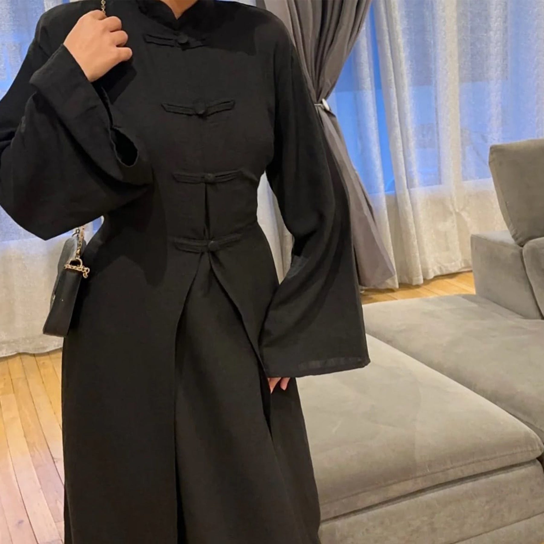 Elegant Cardigan Abaya 2Pcs Set