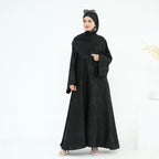 Jacquard Simple Dress Abaya with Hijab