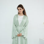 Luxurious Hand-embroidered Beaded Open-front Abaya