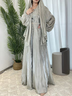 Flowing Gauze Dress Abaya 5 Piece Set