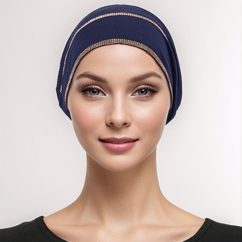 Double Row Rhinestone Strap Hijab