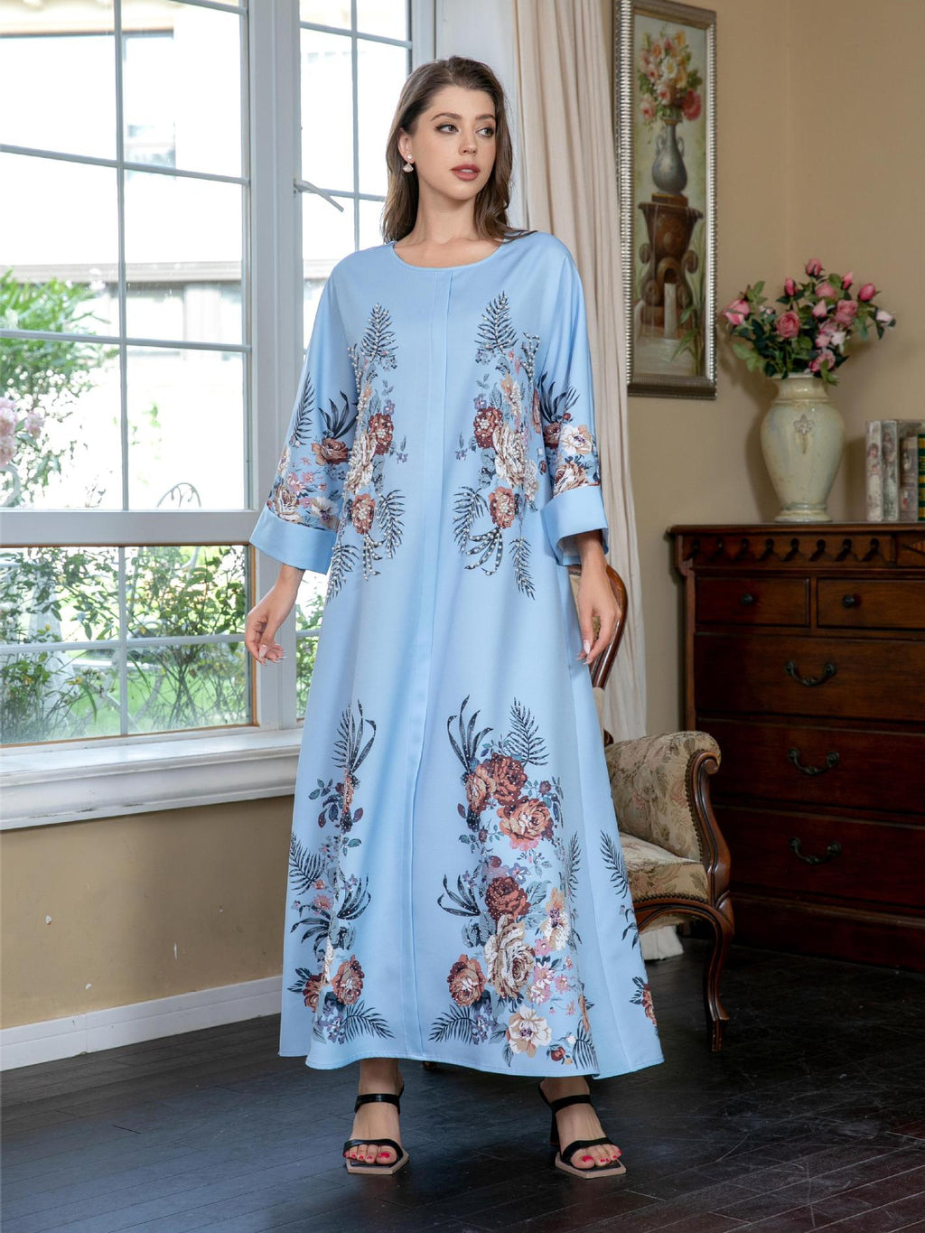 Blue Floral Kaftan