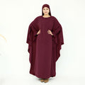 Solid Color Princess Sleeves Butterfly Abaya