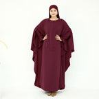 Solid Color Princess Sleeves Butterfly Abaya