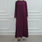 Solid Color Simple Dress Abaya