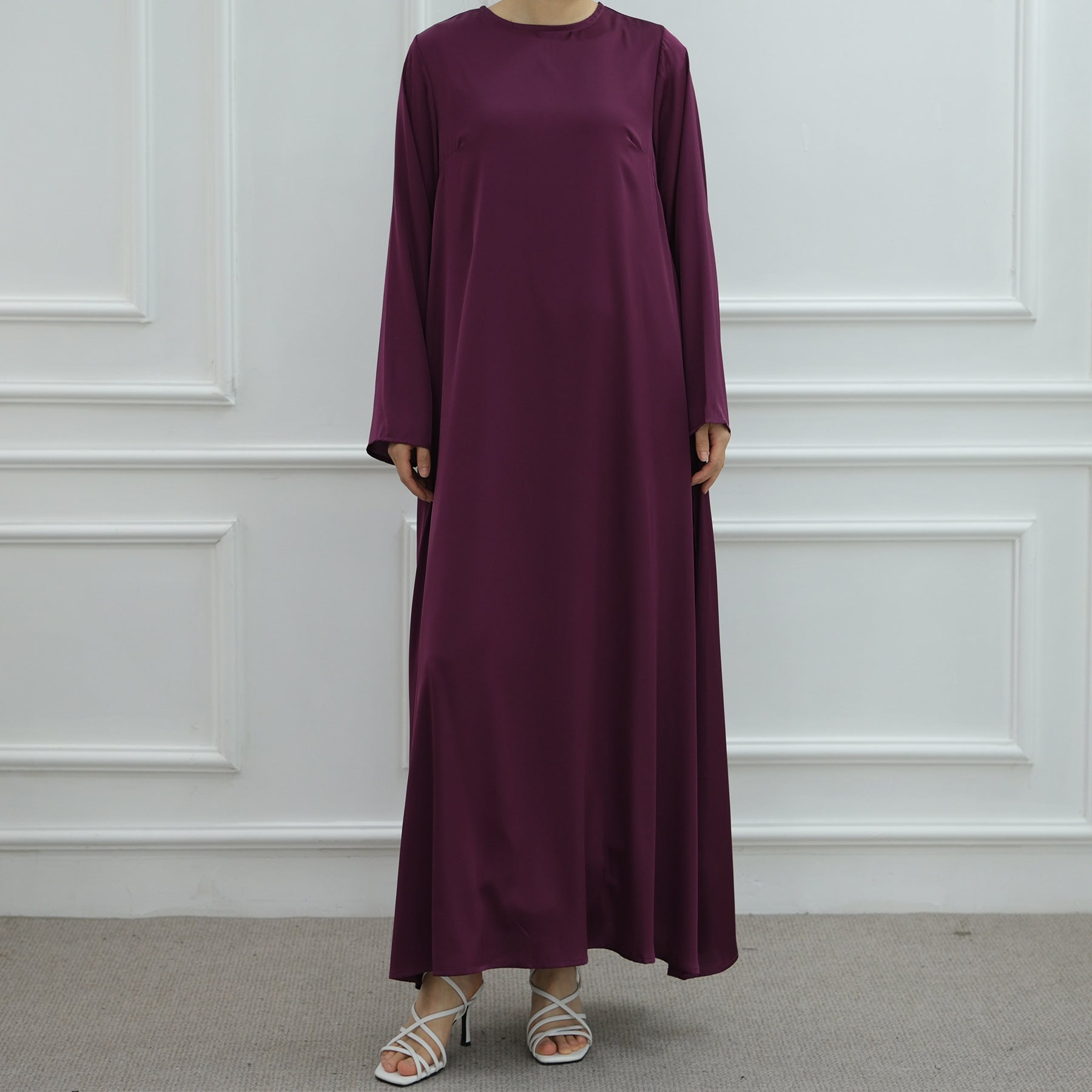 Solid Color Simple Dress Abaya