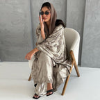 Plus Size Solid Color Cardigan Abaya
