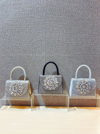 حقيبة عشاء قطرية مرصعة بأحجار الراين 